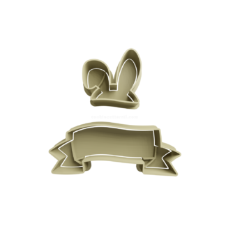 Easter Bunny with Label Cookie Cutter STL