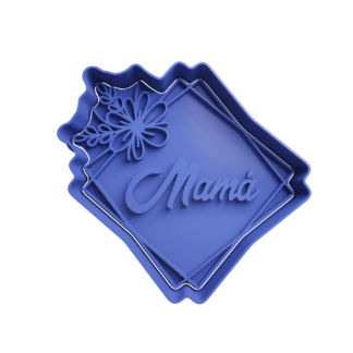 Mama in Rhombus with Flowers Cookie Cutter STL