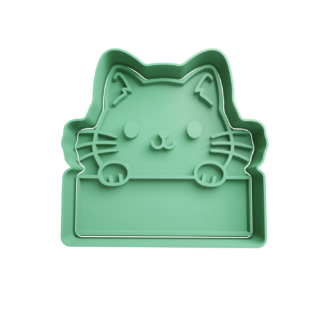 Kitty with Label Cookie Cutter STL