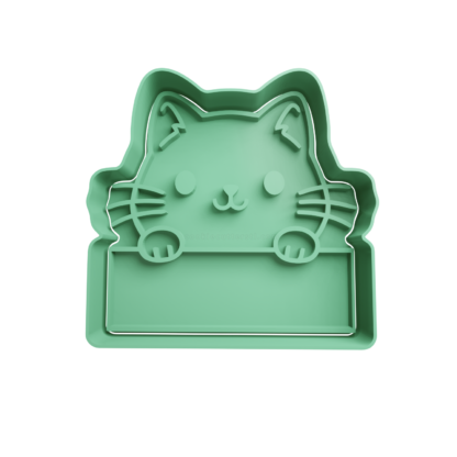 Kitty with Label Cookie Cutter STL