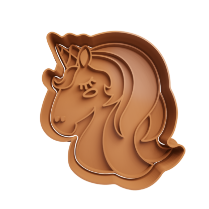 Unicorn Cute Head Cookie Cutter STL 5