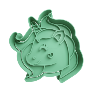 Unicorn Cute Head Cookie Cutter STL 2