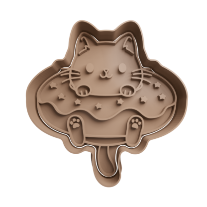 Cat in Donut Cookie Cutter STL