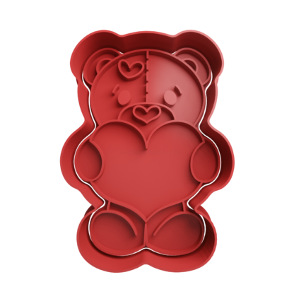 Teddy with Heart Cookie Cutter STL