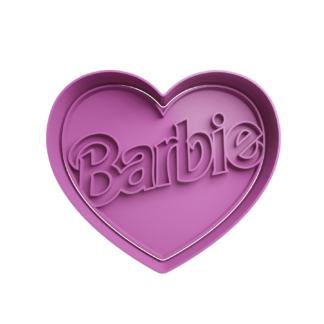 Barbie Logo Heart Cookie Cutter STL