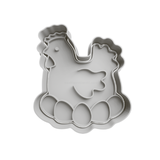Chicken with Eggs Cookie Cutter STL