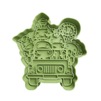 Jeep Safari with Animals Cookie Cutter STL