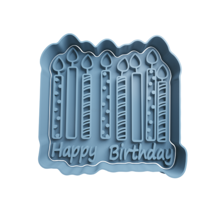 Happy Birthday with Candles Cookie Cutter STL