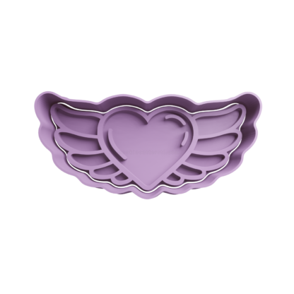 Heart Wings Cookie Cutter STL 3