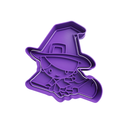 Witch on Broomstick Cookie Cutter STL