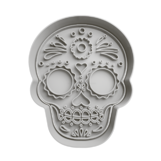 Mexican Skull Cookie Cutter STL 9