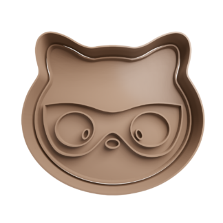 Cat with Glasses Cookie Cutter STL