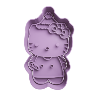 Hello Kitty Christmas Cookie Cutter STL