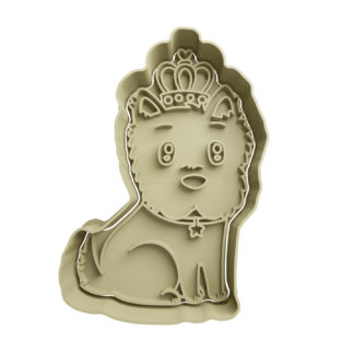 Dog with Crown Cookie Cutter STL