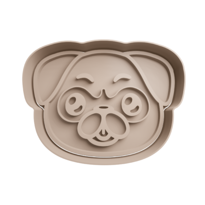 Pug Dog Cookie Cutter STL 2