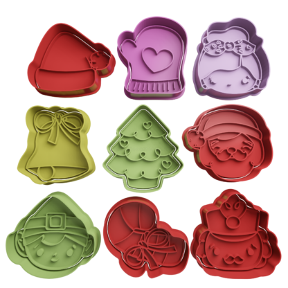 Set Christmas 6cm Cookie Cutter STL