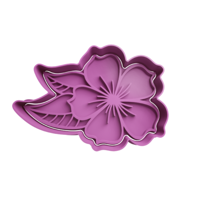 Flower with Leaves Cookie Cutter STL