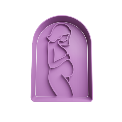 Pregnant Woman Cookie Cutter STL
