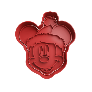 Mickey with Santa Hat Cookie Cutter STL