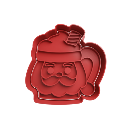 Santa Claus Head Cup Shaped Cookie Cutter STL