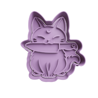 Cat with Knife Cookie Cutter STL