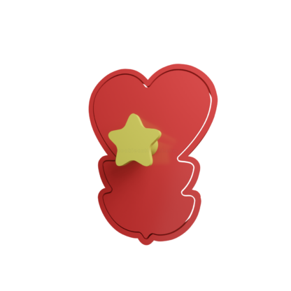 Flower Heart Cookie Cutter STL 2