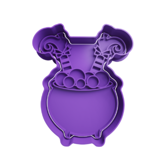 Witch Inside Her Cauldron Cookie Cutter STL