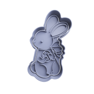 Easter Bunny with Egg Cookie Cutter STL 4