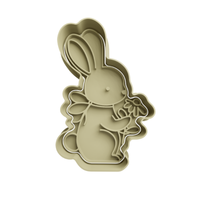 Bunny with Flower Cookie Cutter STL