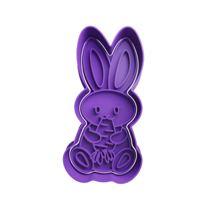 Bunny with Carrot Cookie Cutter STL 3