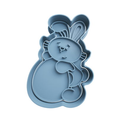 Bunny with Easter Egg Cookie Cutter STL 3