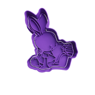 Bunny with Butterfly Cookie Cutter STL