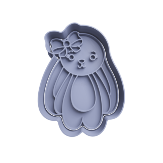 Bunny with Bow Cookie Cutter STL