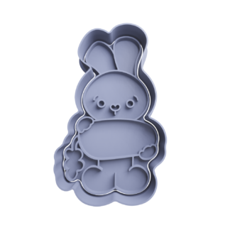 Bunny with Carrot Cookie Cutter STL 4