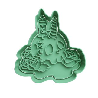 Skull with Candle Cookie Cutter STL