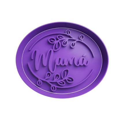 Mama in Oval with Flowers Cookie Cutter STL