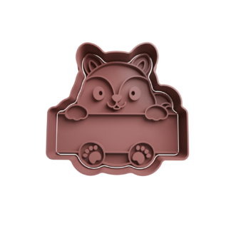 Squirrel with Name Tag Label Cookie Cutter STL