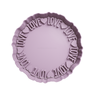 Circle with Hearts LOVE Cookie Cutter STL