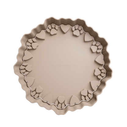 Circle with Hearts and Footprints Cookie Cutter STL