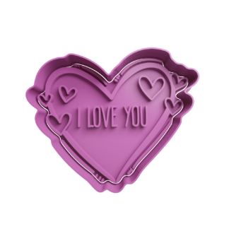 Hearts -I love you Cookie Cutter STL