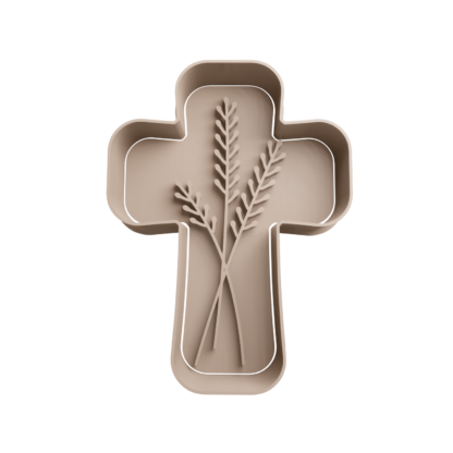 Cross with Wheat Cookie Cutter STL