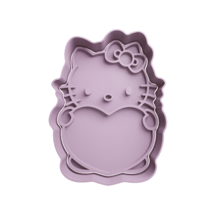 Hello Kitty with Heart Cookie Cutter STL 3