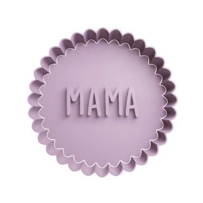 Mama in Circle Scalloped Cookie Cutter STL