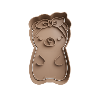 Bear Wearing Bandana Cookie Cutter STL