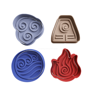 Set Four Nations Avatar Cookie Cutter STL