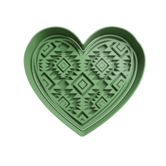 Aztec Heart Cookie Cutter STL