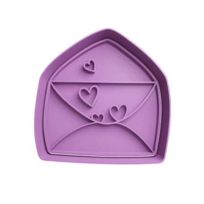 Letter with Hearts Cookie Cutter STL 2