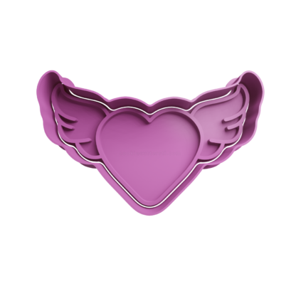 Heart Wings Cookie Cutter STL 4