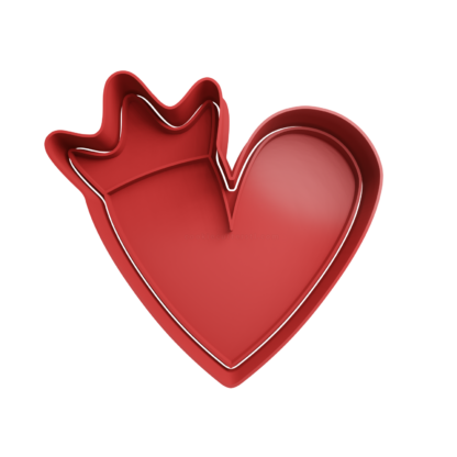 Heart with Crown Cookie Cutter STL