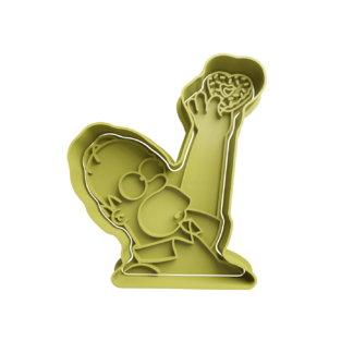 Homer with Heart Donut Cookie Cutter STL